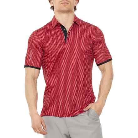 GALVIN GREEN Mark Golf Polo Shirt - Short Sleeve in Red/Forged Iron