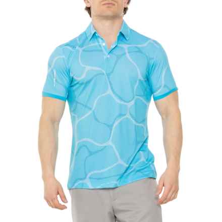 GALVIN GREEN Markos Golf Polo Shirt - Short Sleeve in Aqua/White