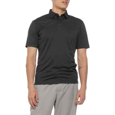 GALVIN GREEN Marv Polo Shirt - Short Sleeve in Black Melange
