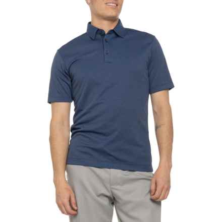 GALVIN GREEN Marv Polo Shirt - Short Sleeve in Navy Melange