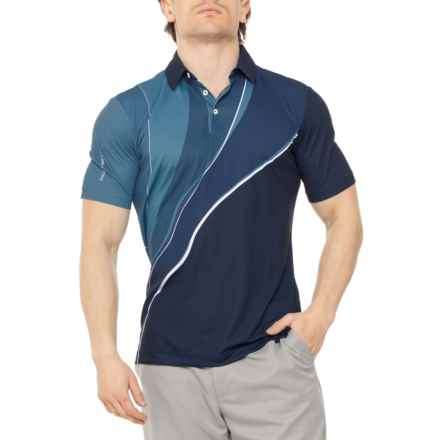 GALVIN GREEN Mico Golf Polo Shirt - Short Sleeve in Ensign Blue/Niagra Blue/Navy