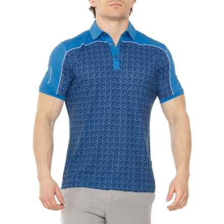 GALVIN GREEN Millard Golf Polo Shirt - Short Sleeve in Blue/Navy/White