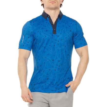 GALVIN GREEN Miro Golf Polo Shirt - Short Sleeve in Blue/Navy