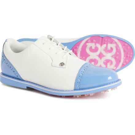 G/FORE Cap Toe Gallivanter Golf Shoes - Waterproof, Leather (For Women) in Snow/Vista Blue