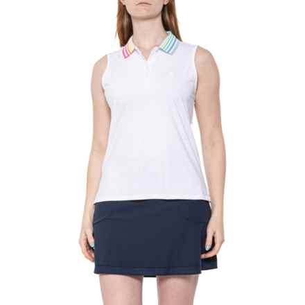 G/FORE Color Blend Silky Tech Polo Shirt - Sleeveless in Snow
