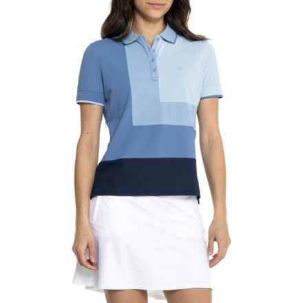G/FORE Color-Block Tech Pique Polo Shirt - Short Sleeve in Fjord