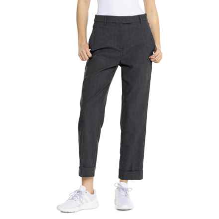 G/FORE Cuffed Glen Plaid Stretch Golf Trousers in Charcoal Heather Grey