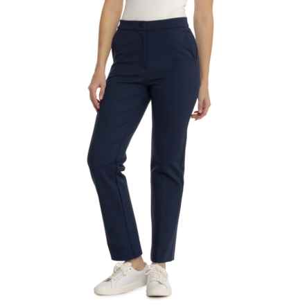 G/FORE Double Knit Cigarette Leg High-Rise Stretch Trousers in Twilight
