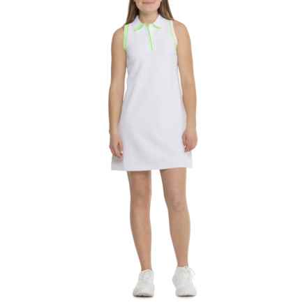G/FORE Fully Fashioned Pique Polo Dress - Sleeveless in Snow