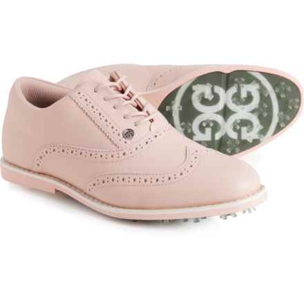 G/FORE Gallivanter Wingtip Golf Shoes - Waterproof, Leather (For Women) in Blush
