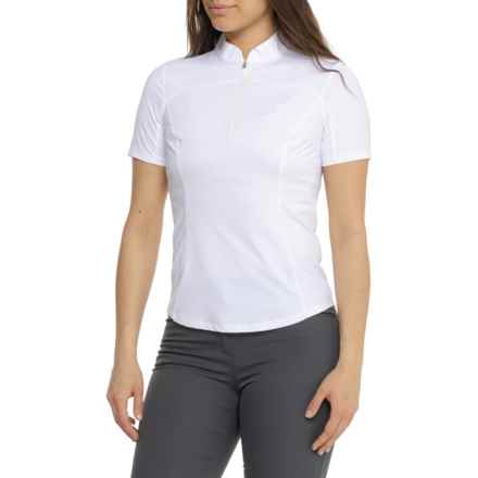 G/FORE Interlock Knit Shirt - Zip Neck, Short Sleeve in Snow