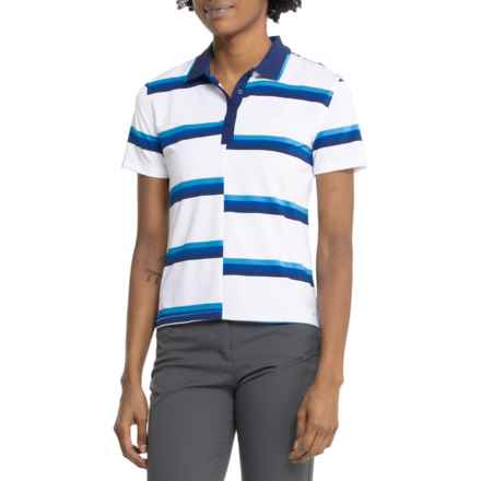 G/FORE Offset Stripe Polo Shirt - Short Sleeve in Snow