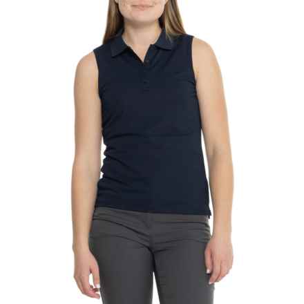 G/FORE Pleated Collar Pique Tech Polo Shirt - Sleeveless in Twilight