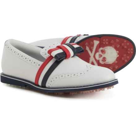 G/FORE Ribbon Brogue Cruiser Gallivanter Golf Shoes - Waterproof, Leather, Slip-Ons (For Women) in Snow