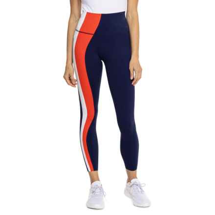 G/FORE Soft Tech Ops Striped Leggings - High Rise in Patriot Navy