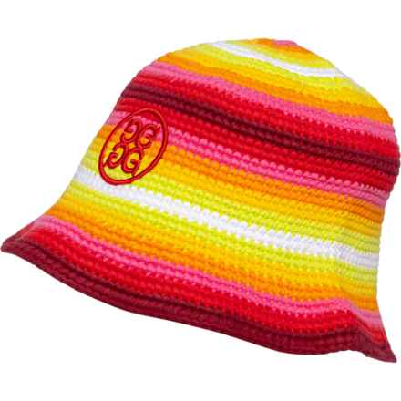 G/FORE Striped Circle G’s Crochet Bucket Hat in Lava