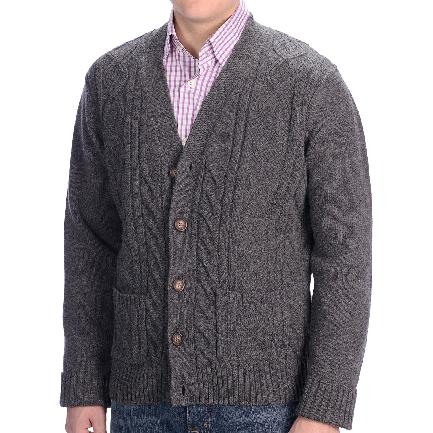 Gant N.Y. Cable-Knit Cardigan Sweater - Lambswool (For Men) - Save 40%