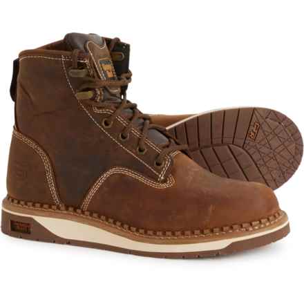 Georgia Boot Amp LT Wedge Work Boots - Leather (For Women) in Brown