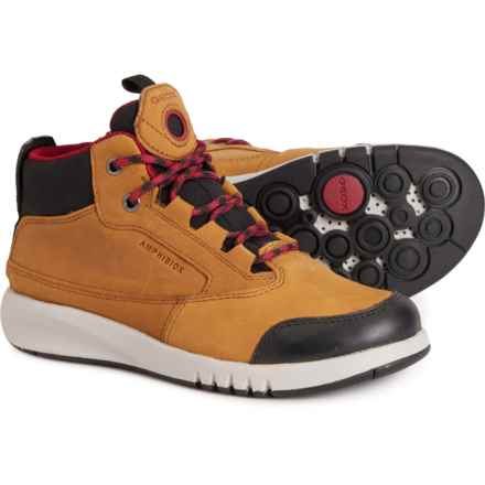 Geox Boys Aeranter ABX Ankle Boots - Waterproof, Leather in Lt Brown/Dk Red