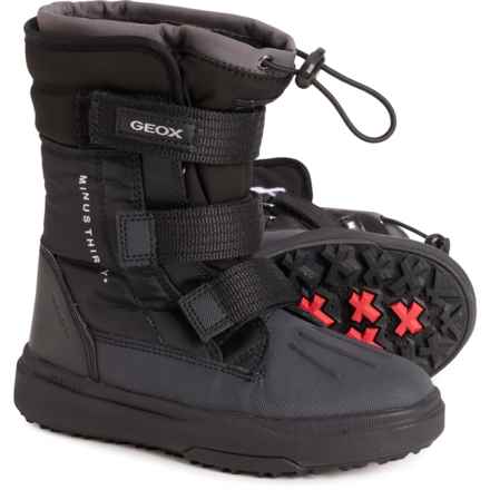 Geox Boys Bunshee PG ABX Winter Boots - Waterproof, Insulated in Black/Dk Grey