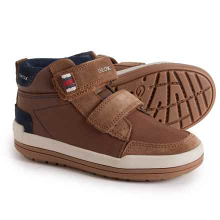 Geox Boys Charz Sneakers - Leather in Brown/Navy