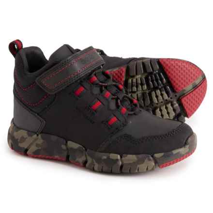 Geox Boys Flexyper ABX High Top Sneakers - Waterproof in Black/Red