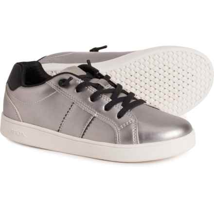 Geox Girls Eclyper C Sneakers in Dk Silver/Black