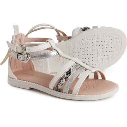 Geox Girls Karly Sandals in White/Silver