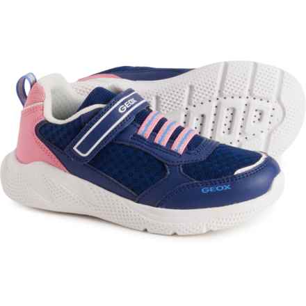 Geox Girls Sprintye Sneakers in Navy/Coral
