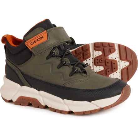 Geox Little and Big Boys and Girls Flexyper Plus ABX Boots - Waterproof, Insulated in Military/Orange