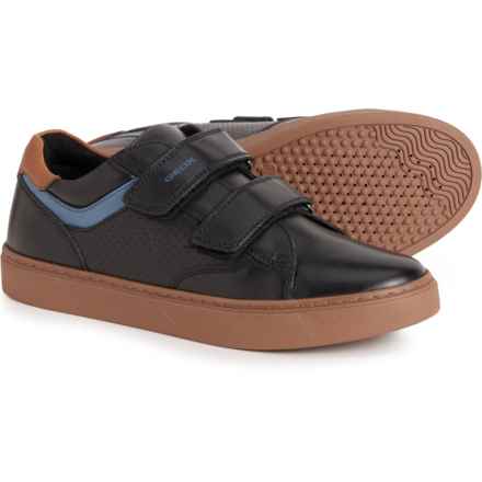 Geox Little and Big Boys and Girls Nashik Sneakers - Leather in Black/Lt Blue