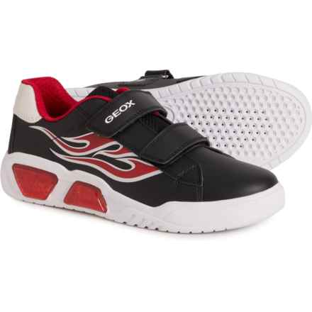 Geox Little and Big Boys Illuminus Sneakers in Black/Red