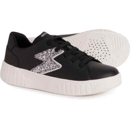 Geox Little and Big Girls Mikiroshi Sneakers in Black/Dk Silver
