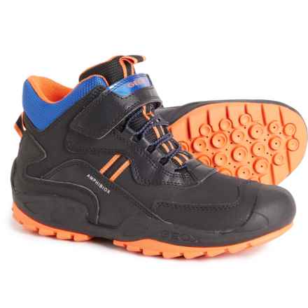 Geox Little Boys and Girls Savage ABX Shoes - Waterproof in Black/Orange