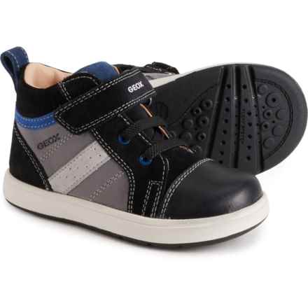 Geox Little Boys Biglia High Top Sneakers - Leather in Black/Anthracite