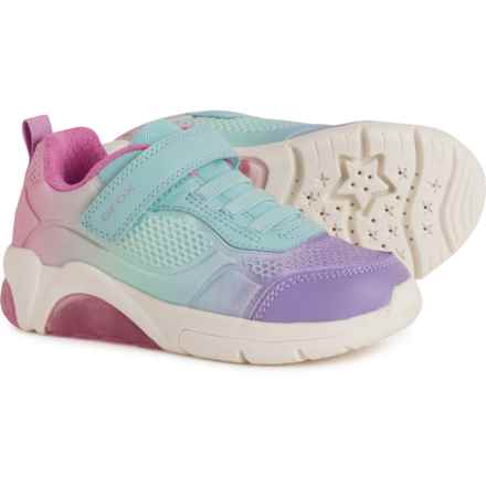 Geox Little Girls Fadinlight Sneakers in Aqua/Lilac