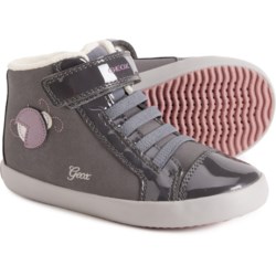 Geox Little Girls Gisli High-Top Sneakers in Dark Grey/Light Prune