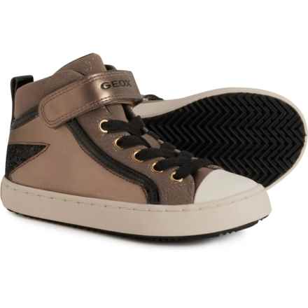 Geox Little Girls Kalispera High-Top Sneakers in Dk Beige/Black