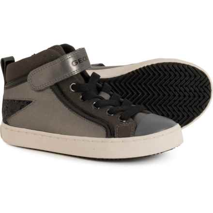 Geox Little Girls Kalispera High-Top Sneakers in Dk Grey/Black