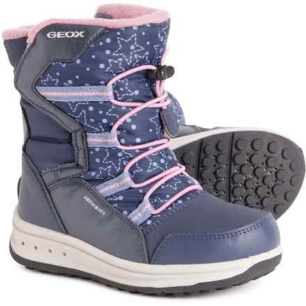 Geox Little Girls Roby ABX Boots - Waterproof in Navy/Rose