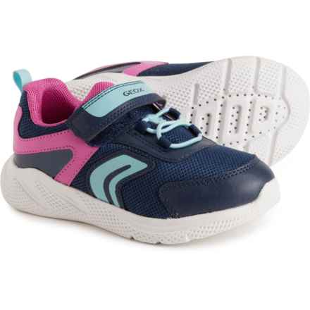Geox Little Girls Sprintye Sneakers in Navy/Fuchsia