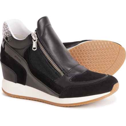 Geox Nydame Wedge Sneakers - Leather (For Women) in Black