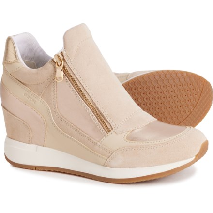 Geox Nydame Wedge Sneakers - Leather (For Women) in Lt Taupe