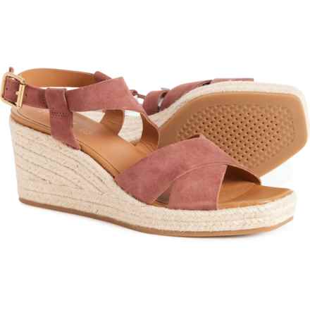 Geox Panarea Wedge Sandals - Suede (For Women) in Dk Cognac