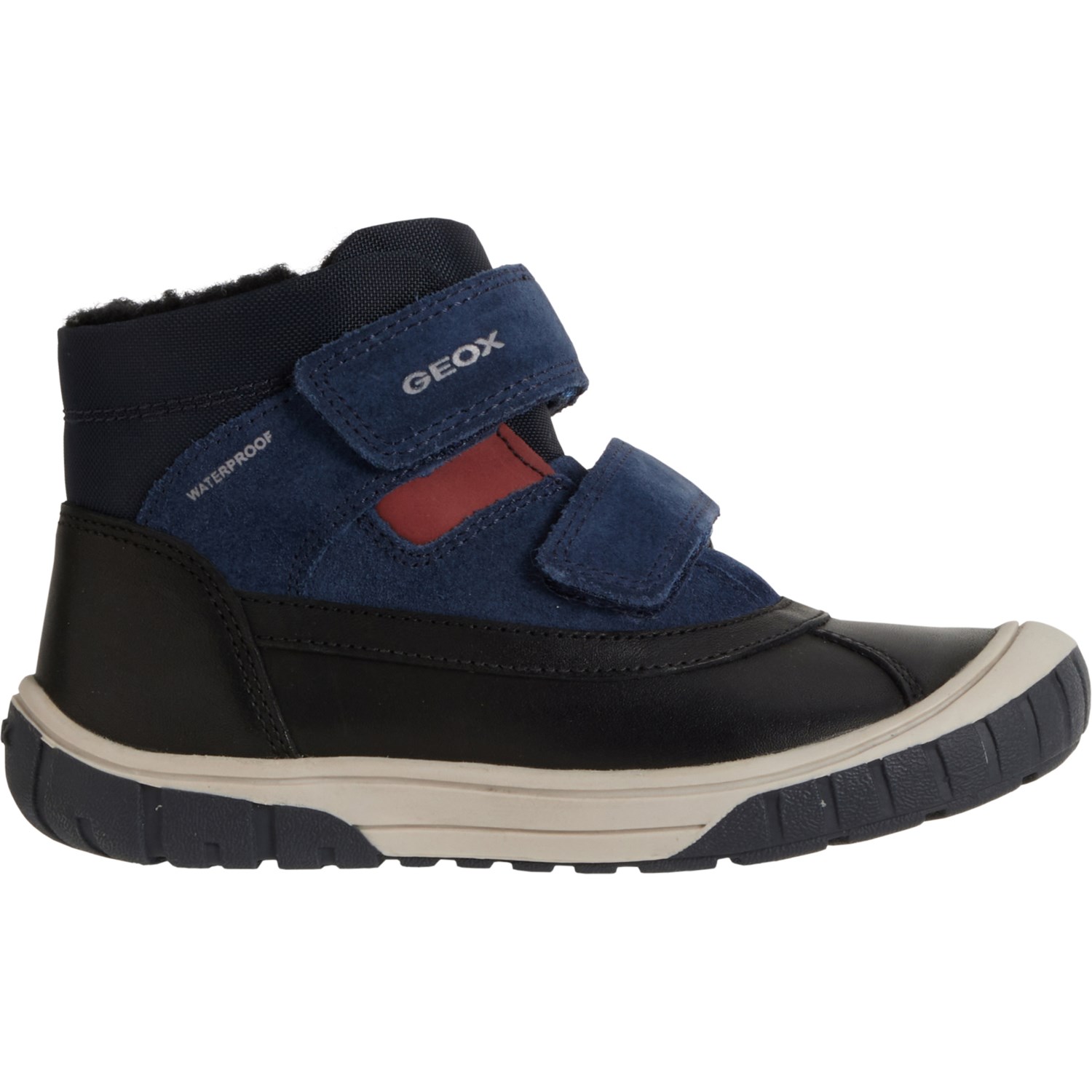 (取寄) ジェオックス トドラー ボーイズ アンド ガールズ オマール ウィンター ブーツ - ウォータープルーフ, スエード Geox Toddler Boys and Girls Omar Winter Boots - Waterproof, Suede  Black/Navy Geox Toddler Boys and Girls Omar Winter Boots - Waterproof, Suede