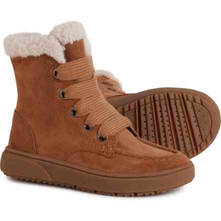 Geox Toddler Boys and Girls Theleven Shearling Boots -Waterproof, Suede in Whisky