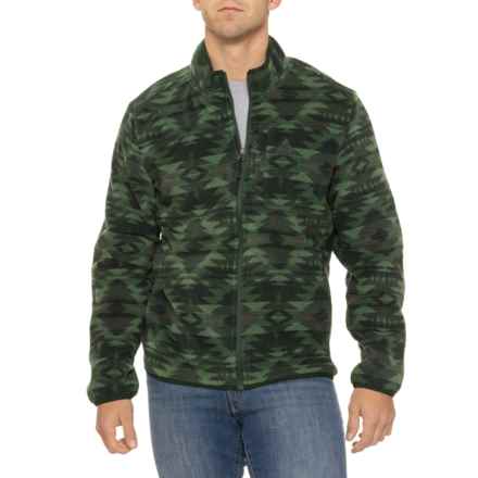Gerry Aztec-Inspired Printed Full-Zip Fleece Jacket in Green