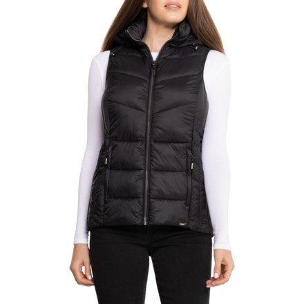 Gerry Cypress Tech Stretch Quilted Hooded Puffer Vest - Insulated in Black