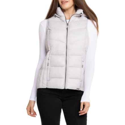 Gerry Cypress Tech Stretch Quilted Hooded Puffer Vest - Insulated in Moonlight