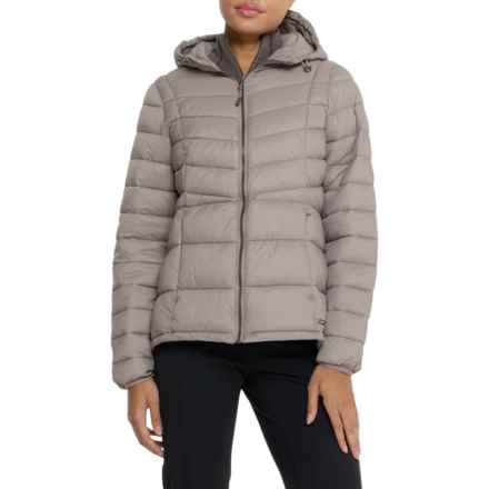 Gerry Elevation Multi-Quilt Packable Hooded Jacket - Insulated in Pebble